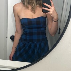 American Eagle strapless plaid dress